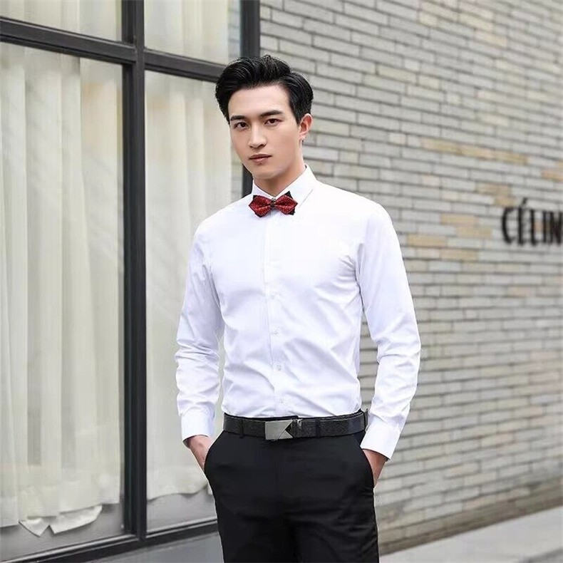 LY8589-C-M P29四季商务衬衫男士修身学院风正装衬衣正装内搭衬衫图片