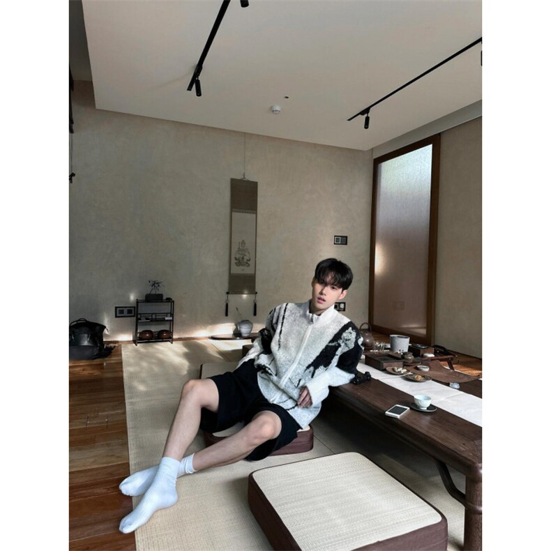 【有货】cleanfit撞色毛衣男秋冬高级痞帅开衫针织衫B06LL-特P68,男装针织衫/毛衣,星座1007（原301D）