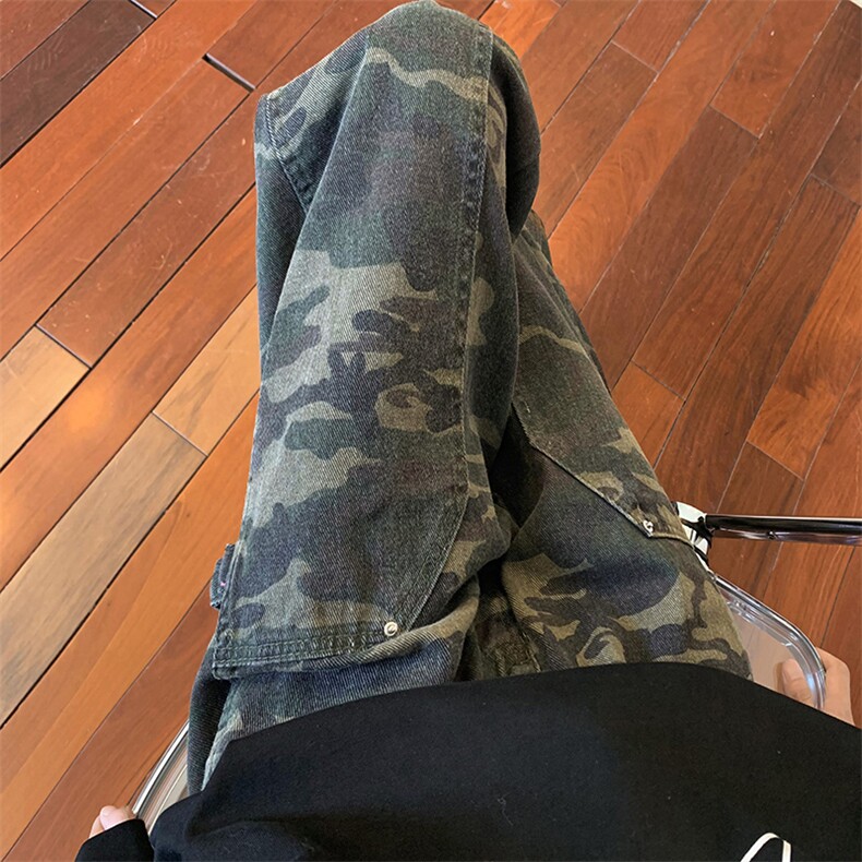 WASSUPHAPPY美式hiphop高街迷彩工装裤男秋季宽松阔腿休闲长裤子,男装工装外套,电商A337