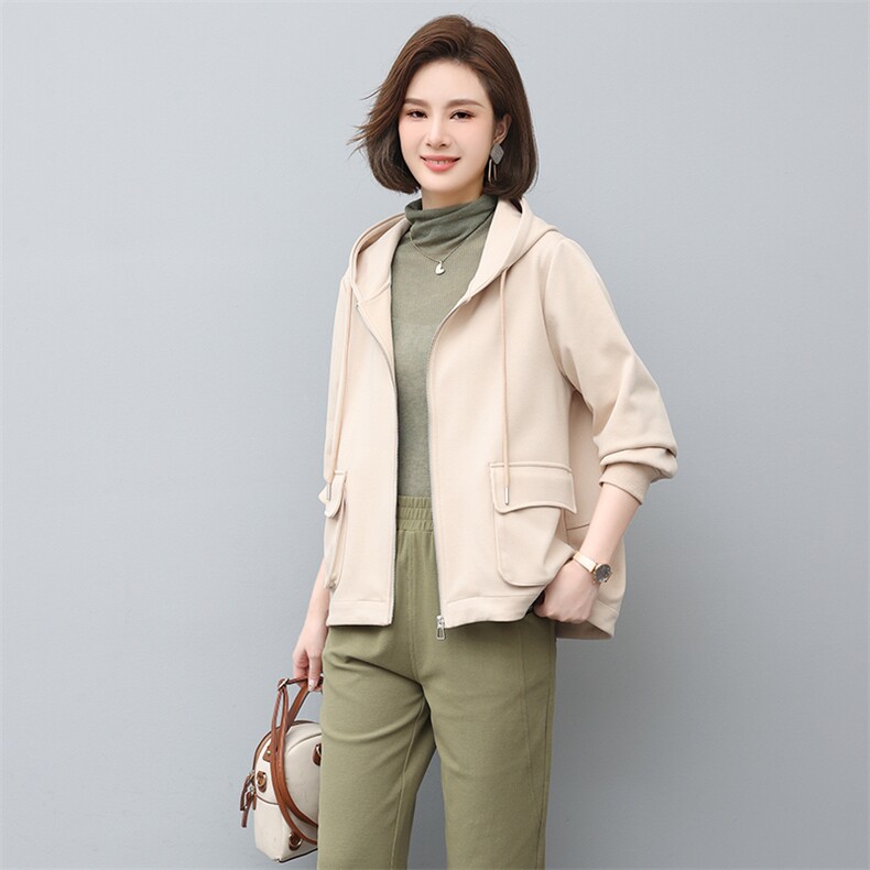 2023春季新款时尚休闲气质个性减龄拼接宽松休闲连帽外套,女装短外套,独衣靓