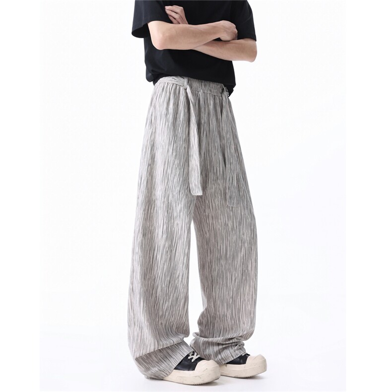2026春装新款时尚飘带宽松百搭休闲裤男士垂感长裤K9961-特P40，男装休闲裤，电商A006