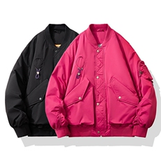 男士设计感棒球领印花羽绒服夹克外套D213-5033-P345，男装羽绒服，电商D213