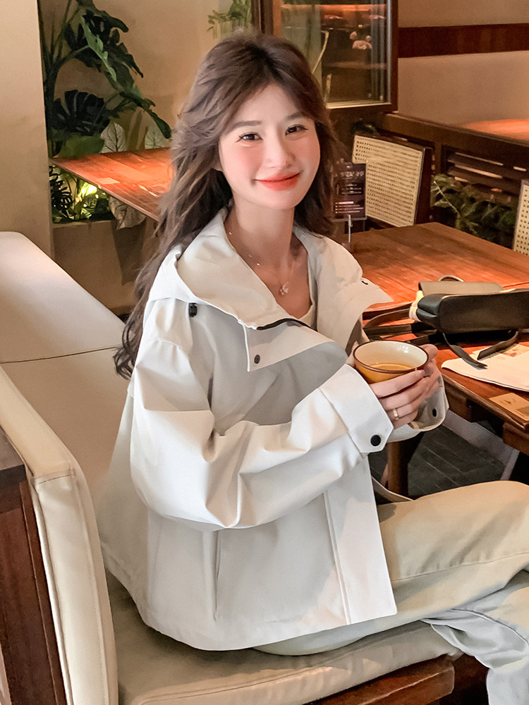 韩版休闲连帽工装短款外套女2025春秋季新款显瘦今年流行夹克上衣,女装短外套,浙宝A馆126