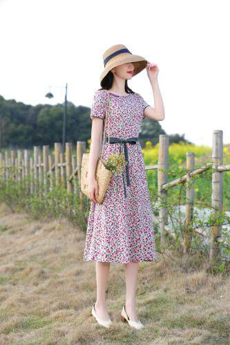 现货，棉麻连衣裙，女装连衣裙，金典明美