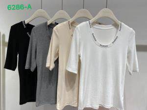 圆领字母中袖，女装，SJBY