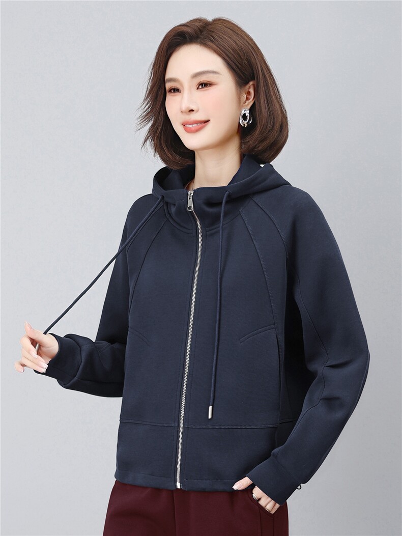 长期有货运动开衫卫衣女2026秋季新款时尚连帽上衣休闲长袖短外套,女装卫衣/绒衫,璐依舞