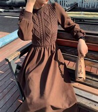 针织拼接连衣裙，女装连衣裙，安玖拉