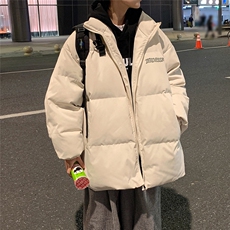 港风夜景宽松字母印花时尚休闲立领棉服A247-MY2101特批60控99，男装棉衣，电商A247