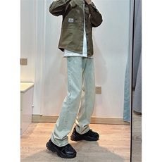 B221美式ins高街小众百搭纯色微喇牛仔裤LK22087-P55控78，男装牛仔裤，电商B221