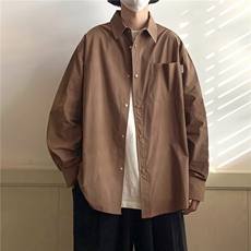 春秋季衬衫男韩版潮流港风日系帅气长袖工装衬衣外套CS006-P35，男装衬衫，星座308B-1