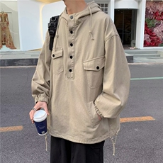 春秋季工装外套男潮牌机能风夹克男女高街连帽上衣JK7262-P53，男装夹克，星座308B-1