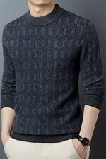 全羊毛长袖男春秋季2023新款商务休闲毛衣高端纯色中年男士针织衫，男装针织衫/毛衣，电商B212（原钱塘6029）