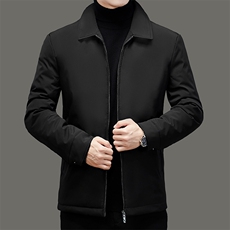 白鸭绒羽绒服中年男士翻领冬季保暖宽松休闲羽绒外套DDCQ671-P200，男装羽绒服，电商B212（原钱塘6029）