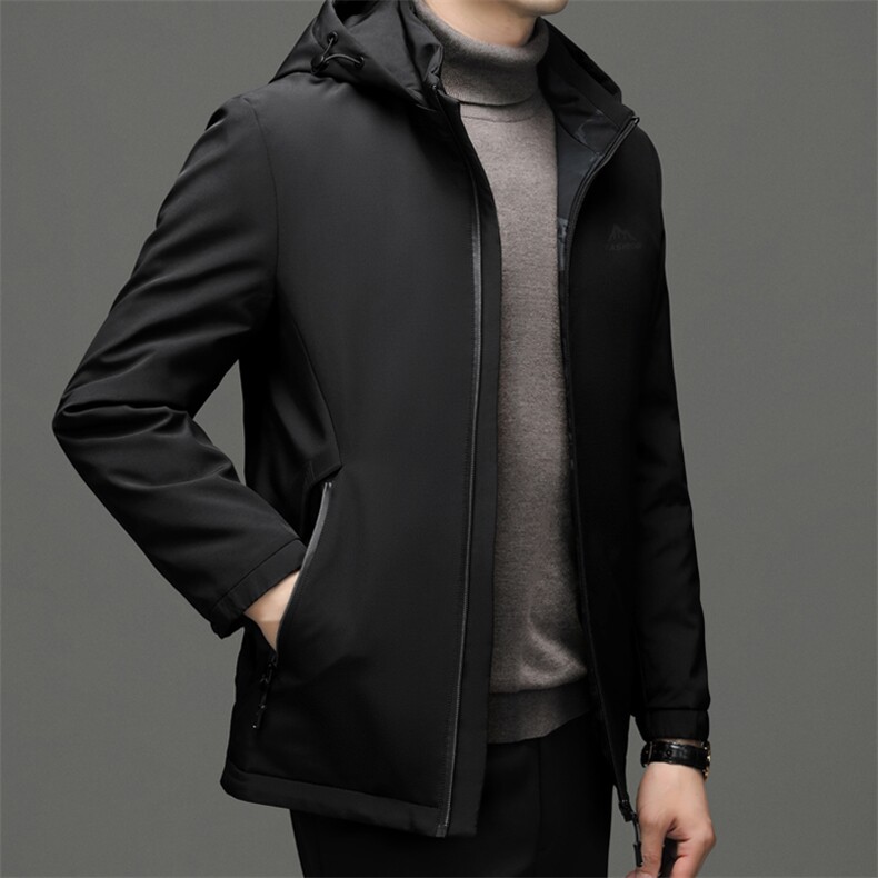BEYR8859钱塘2020-2冬季厚款连帽百搭中年男士商务羽绒服P200,男装羽绒服,钱塘207-2