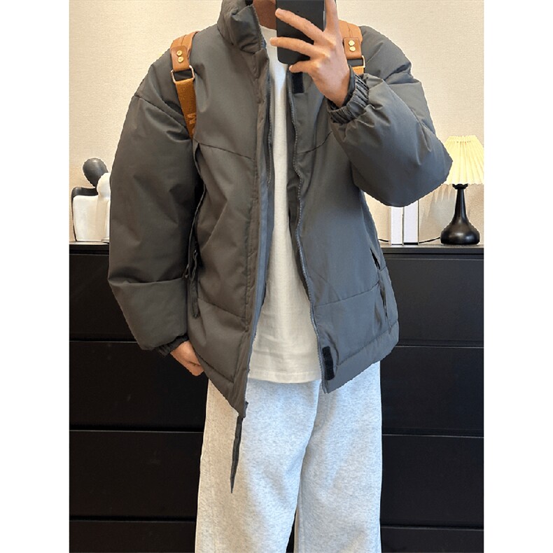 现货美式高街休闲夹克冬季立领纯色三防户外工装加厚棉服外套,男装夹克,电商A486