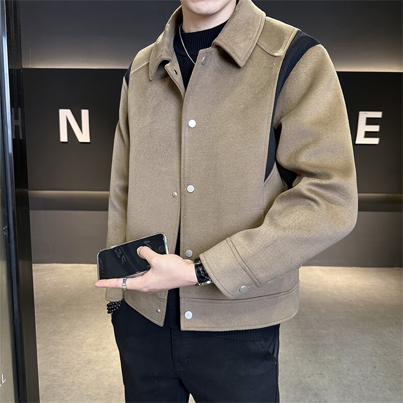 秋冬季新款呢料加厚毛呢外套呢子夹克男  2558-P140 控券后188图片