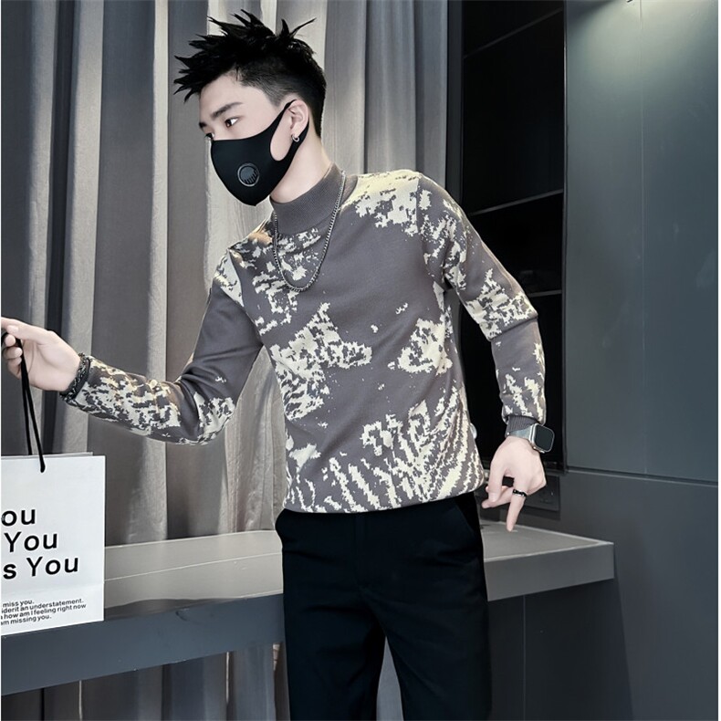 半高领毛衣男修身加厚提花针织社会小伙店主风301C-M117-P78控108,男装针织衫/毛衣,星座301C（原B323）