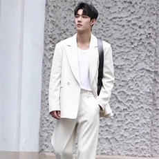 春秋韩ins网红禁欲系痞帅西服男气质时髦简约高级感西装外套潮，男装西服套装，星座601-1
