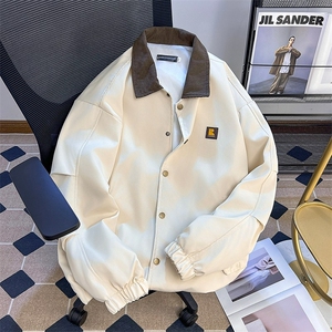 647-P67 日系复古撞色翻领外套男春秋季潮牌vintage宽松休闲图片