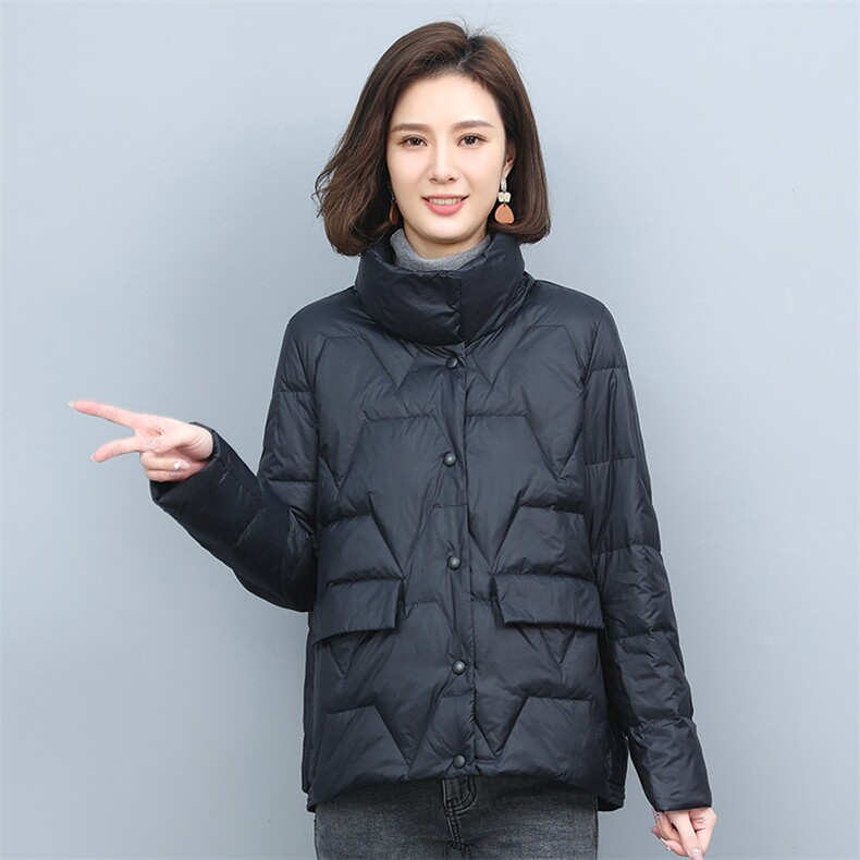 2022冬季新款女装时尚休闲保暖宽松舒适亮面羽绒服女,女装羽绒服,叶笙衣