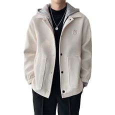 秋冬高品质面料加绒加厚连帽毛呢夹克外套中长款N9816-p135控185，男装毛呢大衣，电商D303