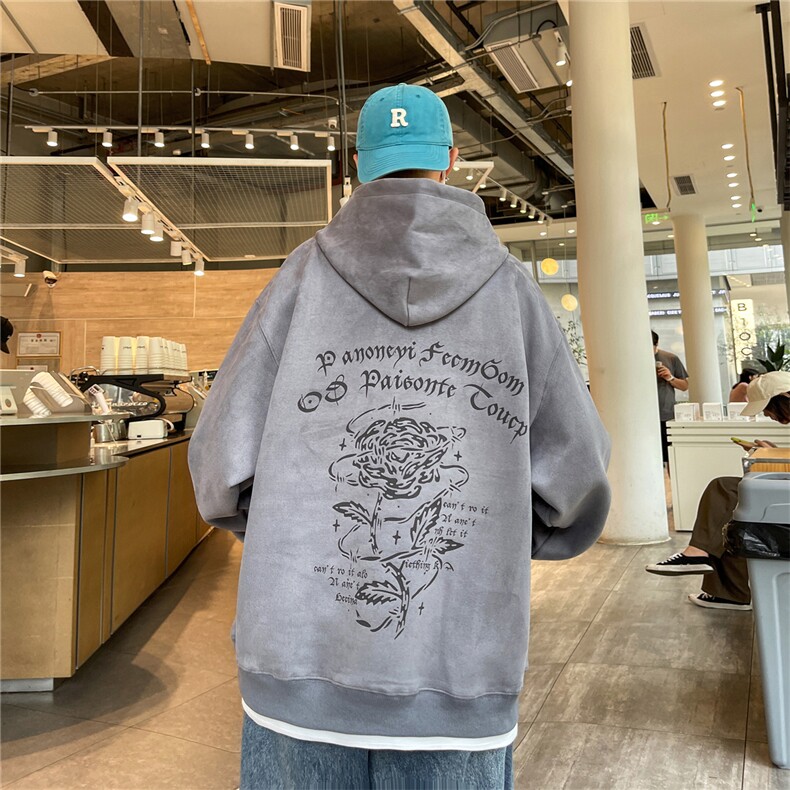 23/秋季360G麂皮绒烧花宽松休闲连帽卫衣JWY252-P55控78,男装卫衣,电商B370