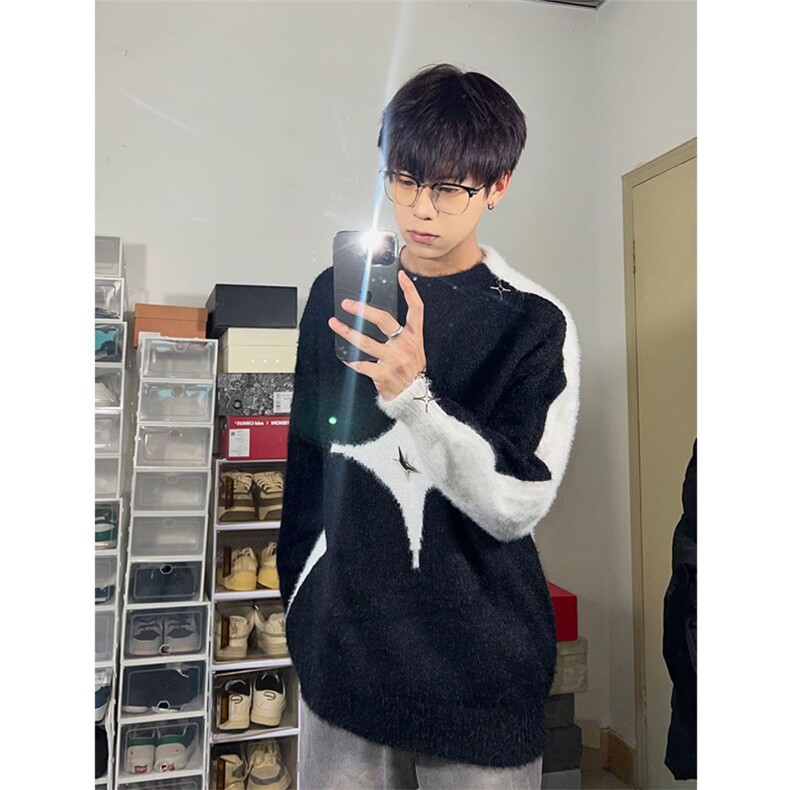 自家图cleanfit毛衣男秋冬款高级感宽松针织衫线衣MYC05-P78,男装针织衫/毛衣,星座1007（原301D）