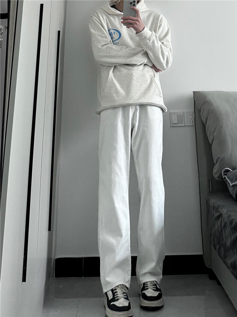 cleanfit弹力纯色修身直筒牛仔裤修身窄版直筒裤显瘦,男装牛仔裤,星座310A-4