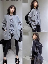 秋季新款拼接款外套，其它，泡泡糖