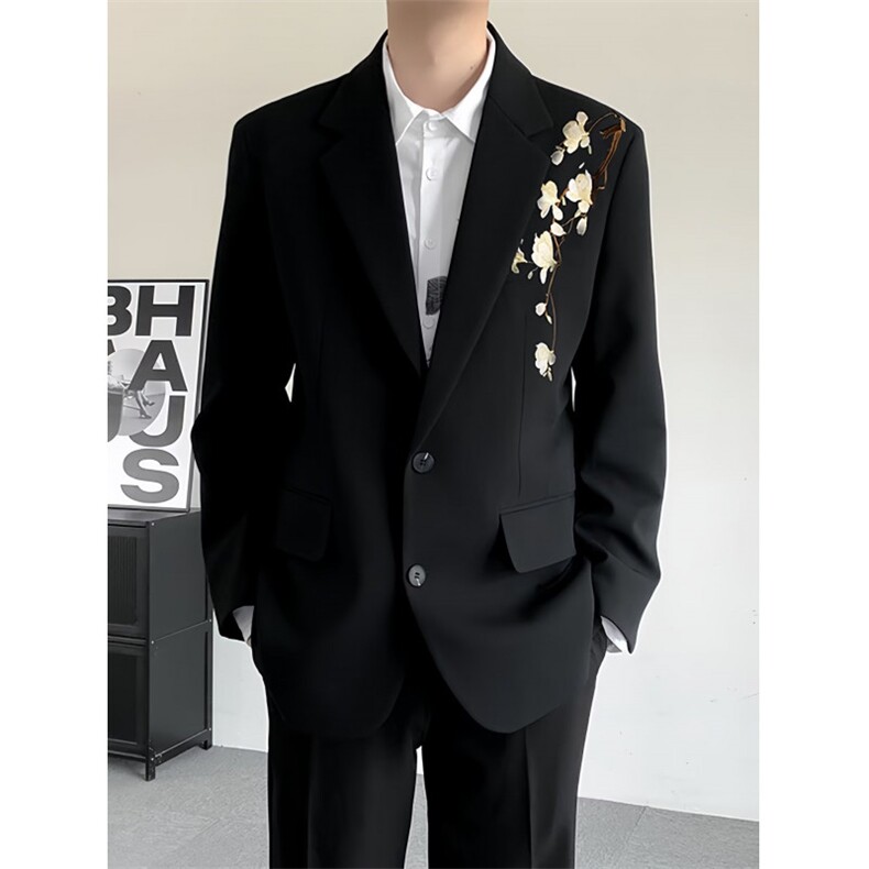 1506/QW230/P60秋季高级感工亮片休闲西服外套男痞帅演出西装潮流,男装西服套装,星座1506