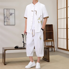 （版权注册仿款必究）新款风男装夏季开衫套装男汉服两件套，男装休闲套装，星座1206（原A206）