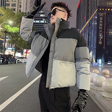 AY105/P128控168秋冬季社会小伙三色拼接设计感保暖面包服男图首1，男装棉衣，星座305B-1