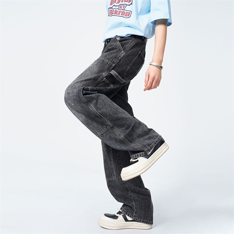 复古做旧牛仔伐木裤K896P65,男装休闲裤,电商A073