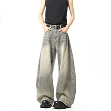 【现货】美式复古灰色喷漆弯刀牛仔裤4XZ502-K819-P65控89，男装牛仔裤，星座502