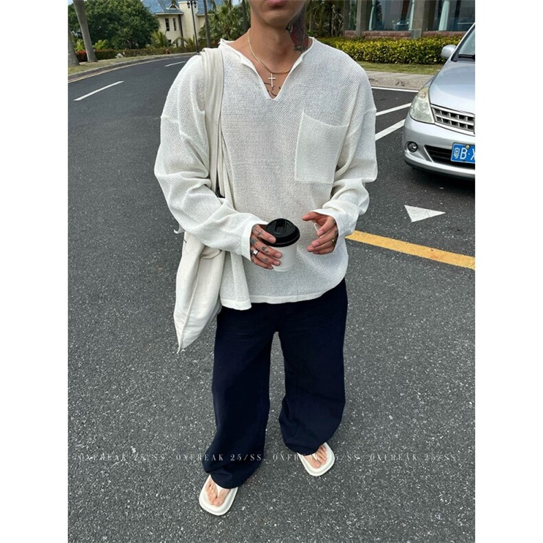 老钱风毛衣文艺时尚日系流行新款气质百搭慵懒简约ZZS131P45,男装针织衫/毛衣,电商D256-1(原A064-1)