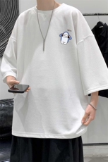 Q11167-P30春夏季七分袖t恤男大码五分袖男短袖中袖大皂风，男装T恤，电商A040