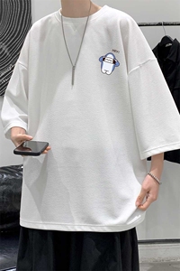 Q11167-P30 春夏季七分袖t恤男大码五分袖男短袖中袖   大皂风图片