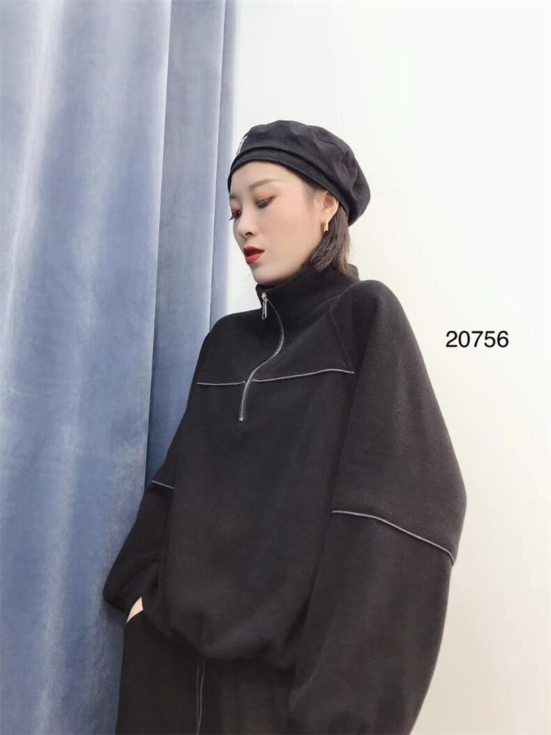 【现货】加厚单拉链套头卫衣,女装卫衣/绒衫,億亿铭品