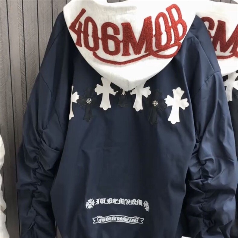 黑色印花棒球服外套女春秋2025新款超火减龄学院风宽松休闲夹克图片