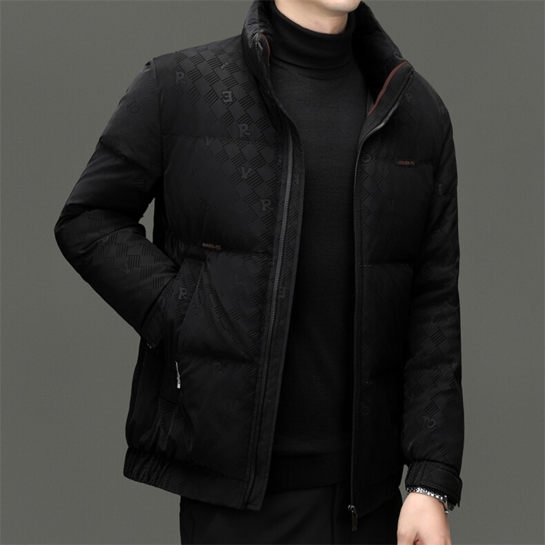 秋冬季新款羽绒服男士白鸭绒加绒潮服休闲立领潮流韩版保暖外套图片