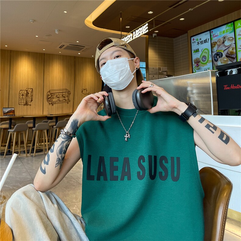 华夫格背心直播高品质重磅220克LAEA厚板印花HB7101-P25控38,男装背心/马甲,星座508（原C305）