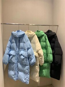 长款大口袋羽绒服图片