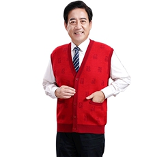 2024秋冬新款中老年男女款福字印花仿背心马甲，女装马甲，衣恋羊绒