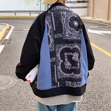 拼接外套新款韩版学生百搭潮流帅气春秋腰果夹克HY060-P70控价89，男装夹克，星座1008