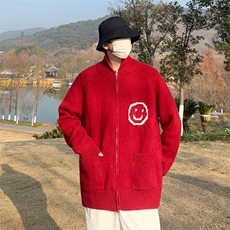 秋冬款潮牌美式高街复古毛衣男女宽松针织外套，男装针织衫/毛衣，星座716-2
