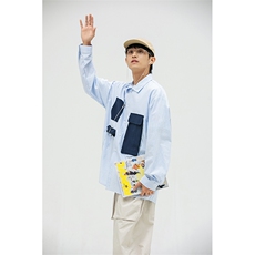 N210FORN3日潮cityboy多口袋条纹衬衫男，男装衬衫，电商S006（B521）