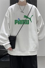 华夫格卫衣圆领卫衣男大码长袖t恤男外套HW76227-P30加绒款-P40，男装卫衣，电商A040