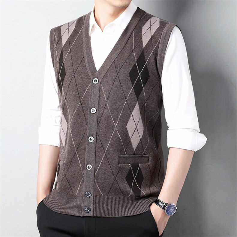 JGM-13男士2023年春季新款长袖套头针织马甲青年休闲背心P41,男装背心/马甲,电商B360
