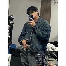 DJK8624-P88春秋假两件牛仔夹克男宽松水洗潮牌外套男-网图大货，男装夹克，星座603-2