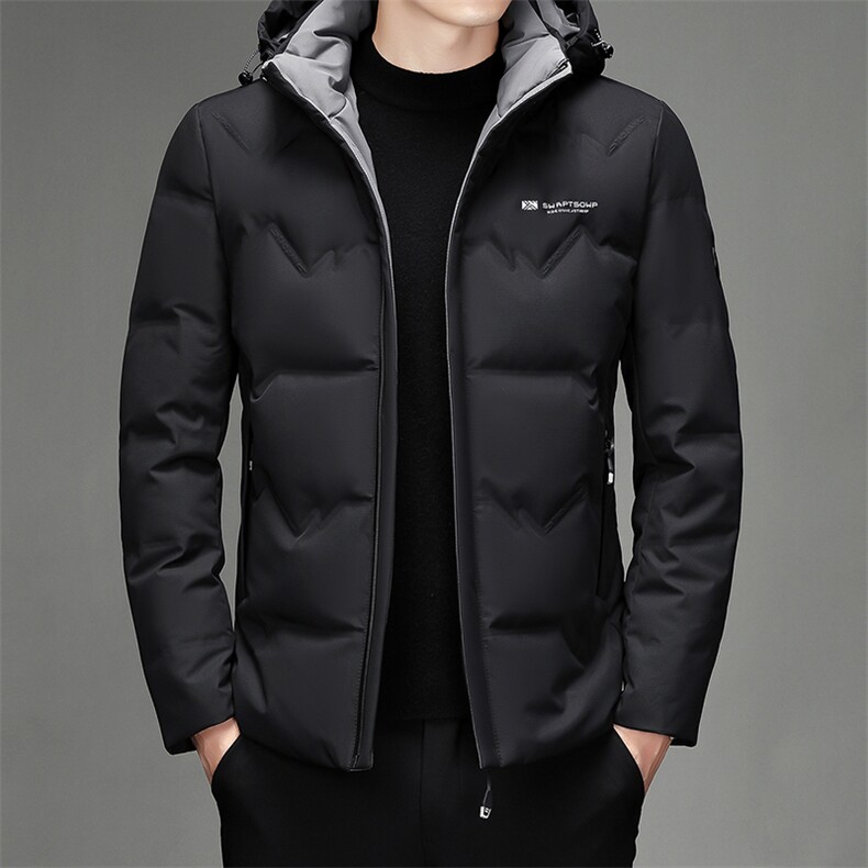 常规连帽羽绒中年男士纯色面包服保暖休闲百搭外套男SJ78233-P265,男装羽绒服,电商B212（原钱塘6029）